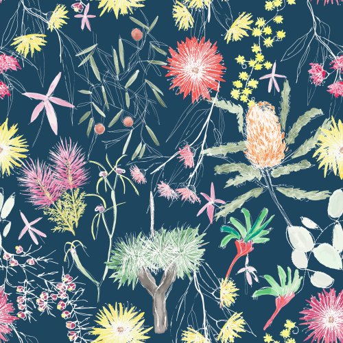 Garden Party is bursting with Australian botanicals! Lovable characters all hand painted and ready to bring joy to anything it is printed on!