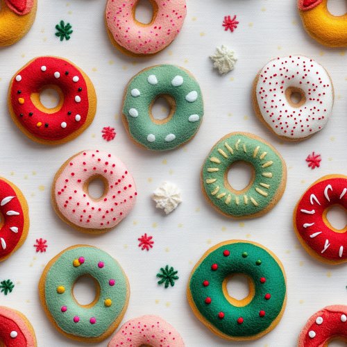 realistic christmas felt donuts