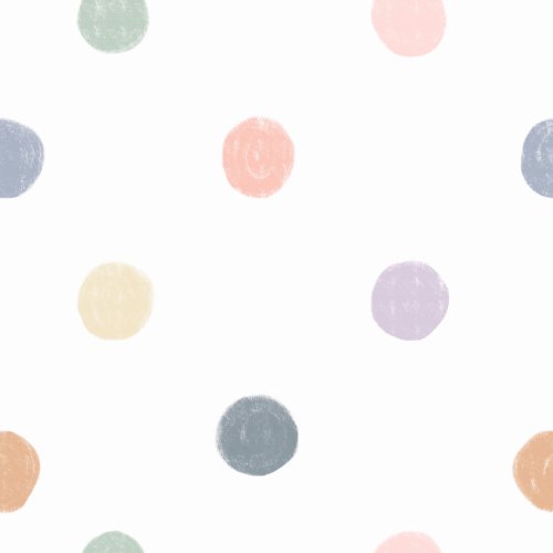 hand drawn chalk polka dots in a pastel color palette