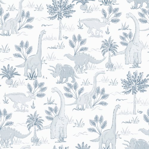 Boho Dinosaur Safari  - Soft tropical palms and friendly dinosaurs
