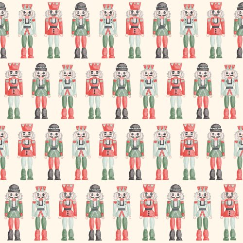Watercolor nutcrackers in straight rows. 