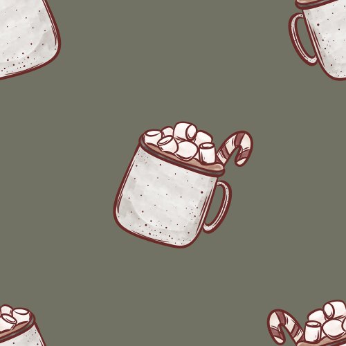 hot cocoa cups on green background