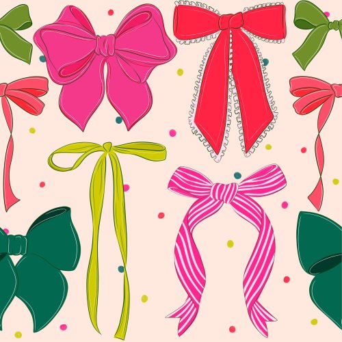 Retro Neon Christmas Bows in various sizes