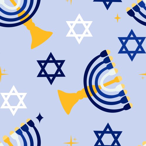 menorah and star of david