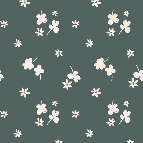 St. Patrick's Day Ditsies Clovers in dark green and sage green and pink