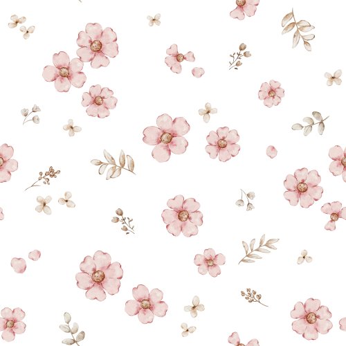 Hand drawn simple floral pattern.