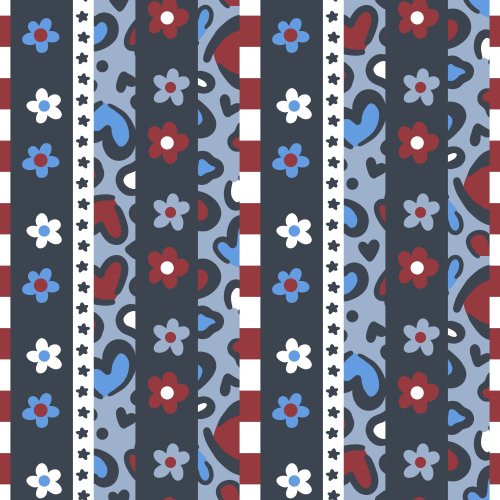 vertical patchwork patriotic stripes