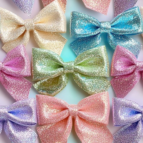 pastel color glittery bows