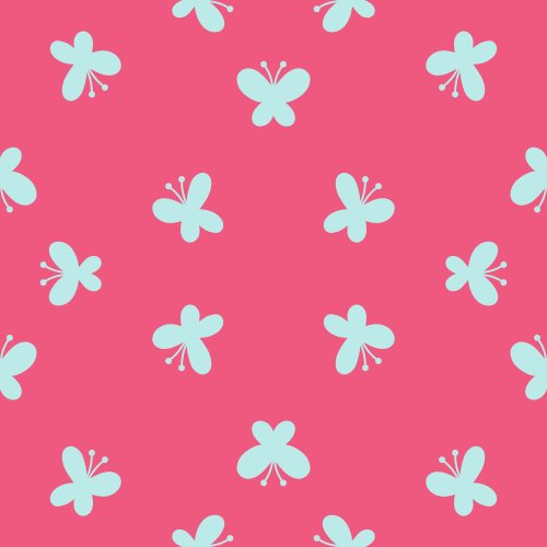 light blue butterflies on a pink background