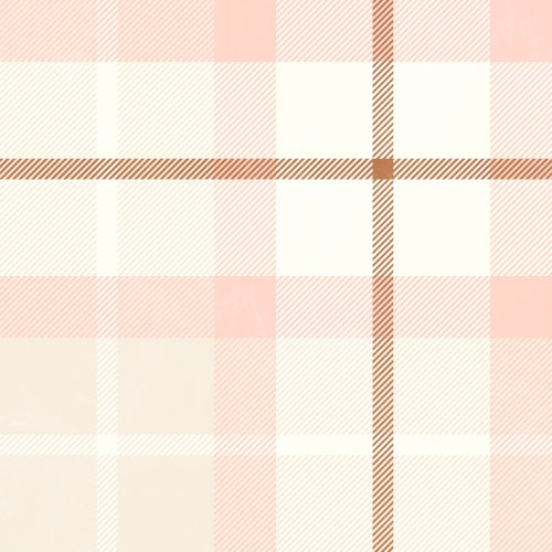 Plaid pattern with intersecting blush pink, cream, and tan checks