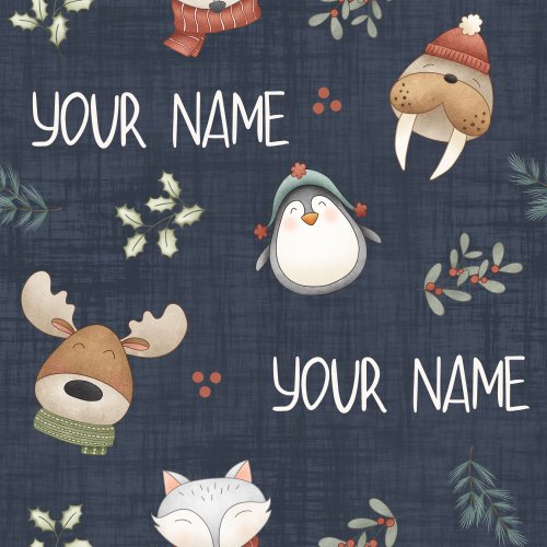 personalized christmas name fabric