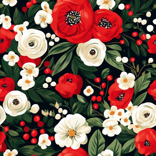 red and cream christmas floral