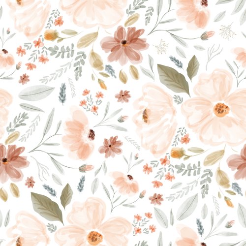 peach watercolor floral