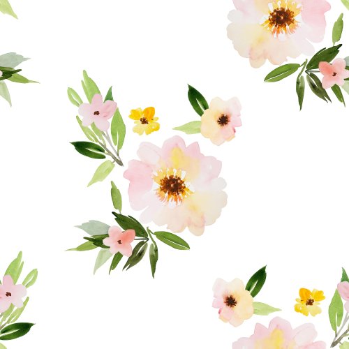 pink spring watercolor floral design