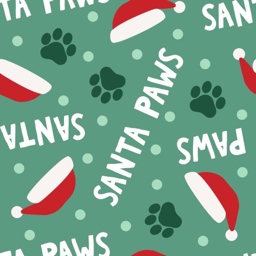 christmas dog design with text "santa paws"