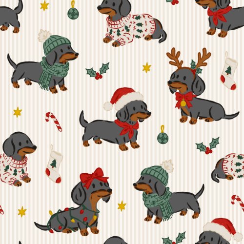 christmas dog fabric