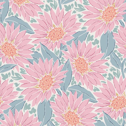 bold pink gerbera daisy floral pattern