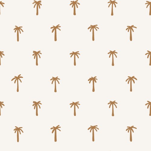 Little palm trees minimally organized in gender neutral colors for summer fun