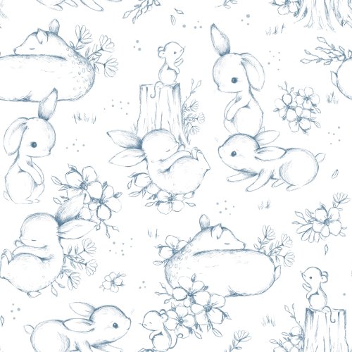 sketched woodland animals