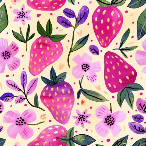 pink and purple strawberry design