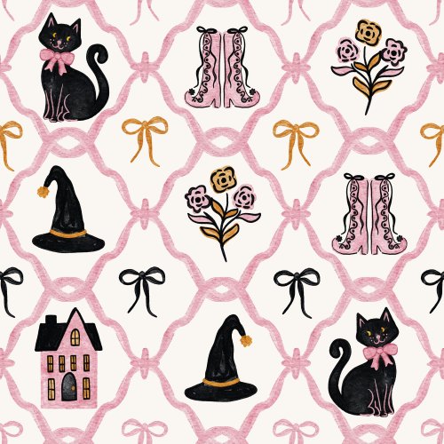 hallowe black cat and bow design