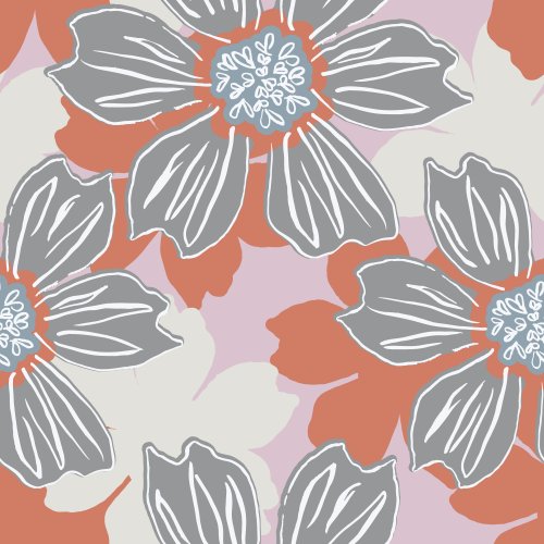 Pink and coral Daisy flower pattern