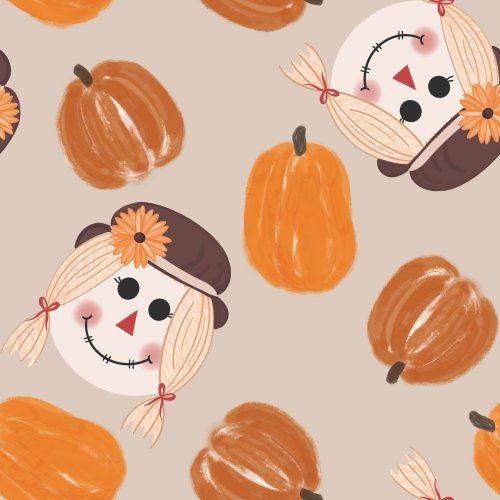 scarecrow faces and pumpkins