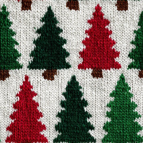 knitted look christmas trees
