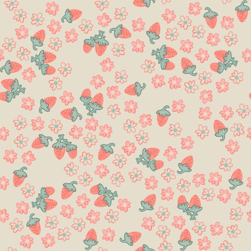 Tiny Strawberry Floral by Tylee + Art. Available in 3 colorways. Pairs with any design in the Woodland Wonder collection.