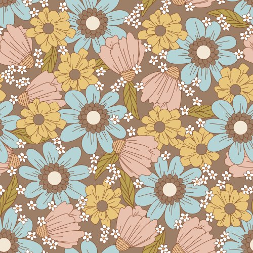 retro blue floral design