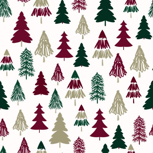 Various hand drawn trees, forest, Christmas trees 