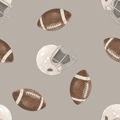 footballs and helmets