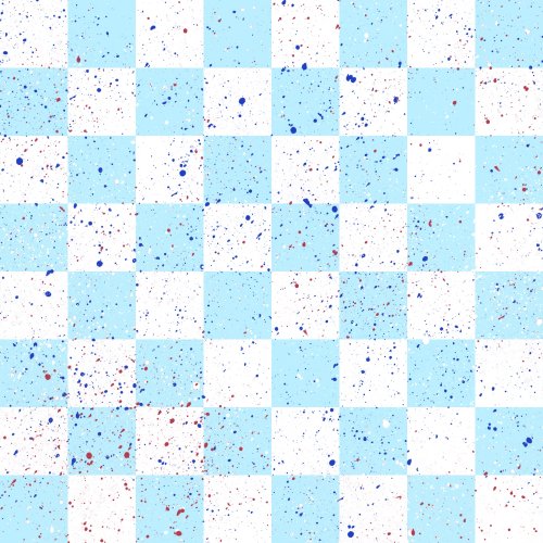 checkered pattern with paint splatter