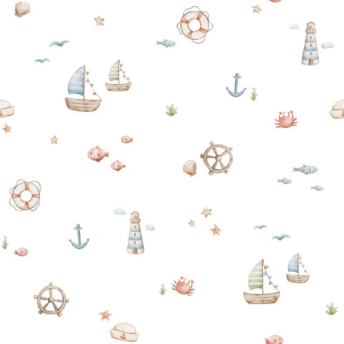 Hand drawn nautical design.