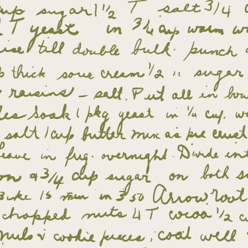 Hand Written Recipes