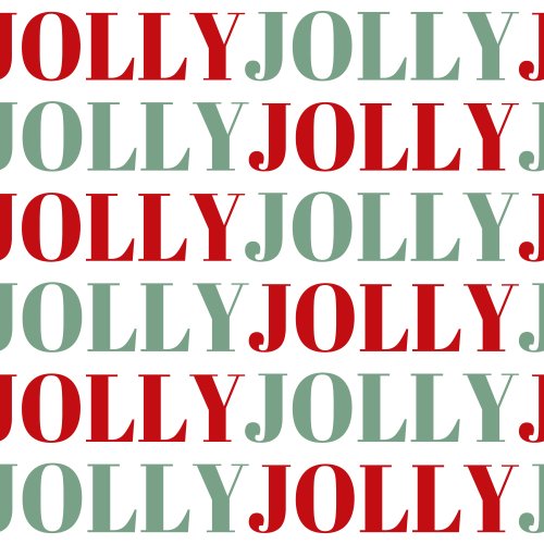 christmas text "jolly" in red and green