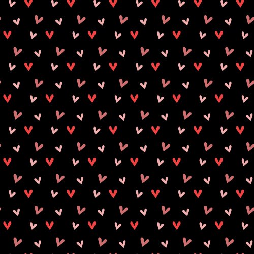 pink hearts on black background