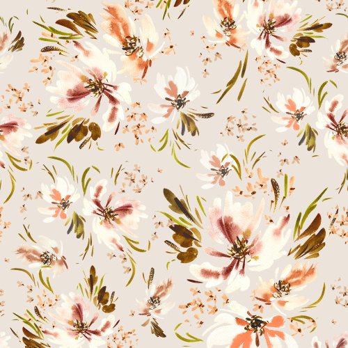 Watercolor Floral, Watercolor Florals, Ivory, Spring Flowers, White Florals, Moody, Rust, Taupe