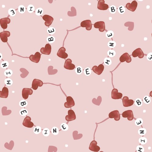 pink valentine's day bracelets "be mine"