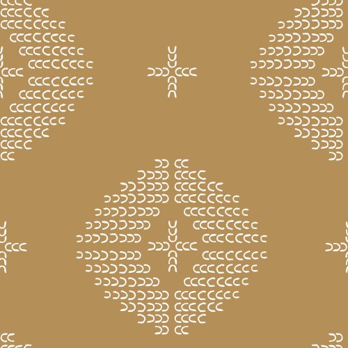 Tiny horseshoes arranged in a tile like pattern on wheat