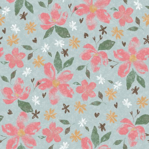 watercolor florals on a solid background