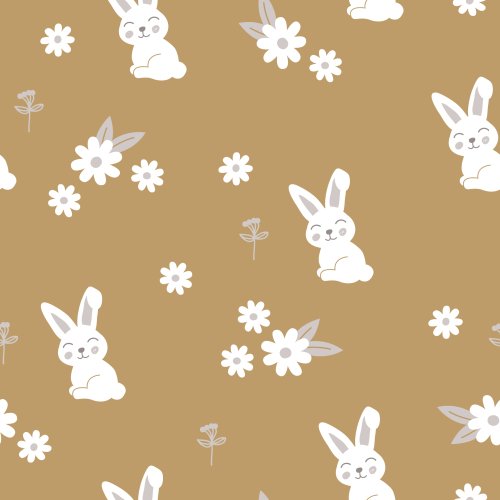 easter design with bunnies and flowers