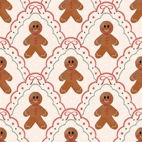 Watercolor gingerbread men scallops 