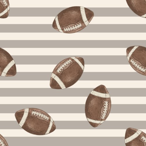 footballs on stripe background