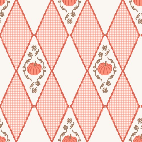 fall diamond design with pumpkins