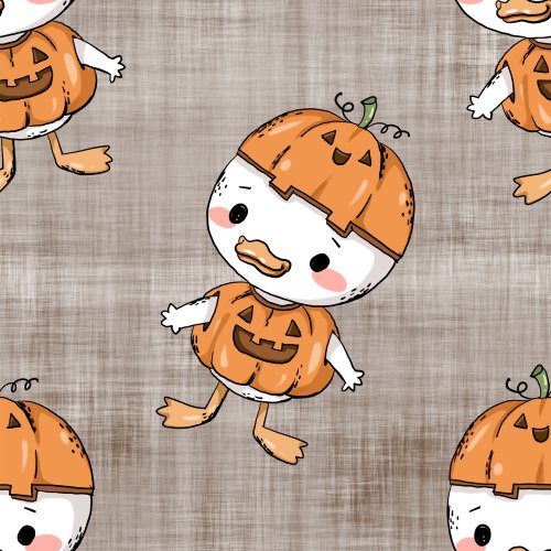cute halloween pumpkin duck