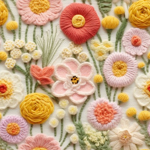 3D embroidery floral