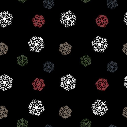 multicolored snowflakes on a black background