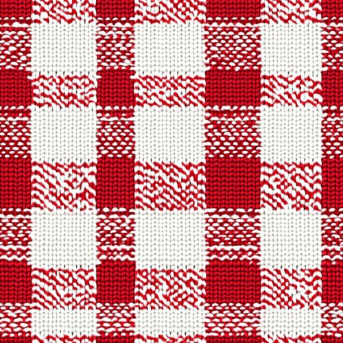 red and white knitted christmas plaid