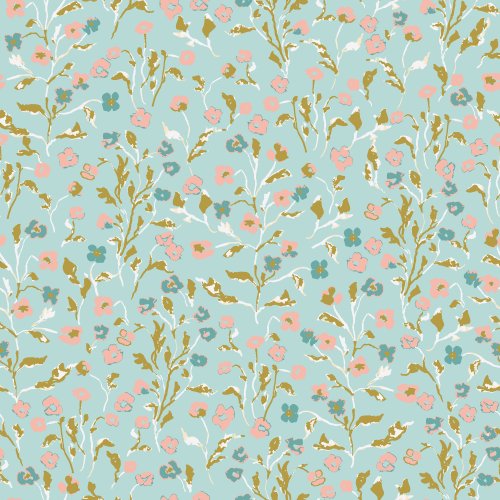 Whimsical hand painted florals scattered all over